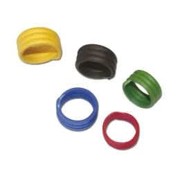 100 Bagues spirale plastique diamètre 18 mm rouge identification