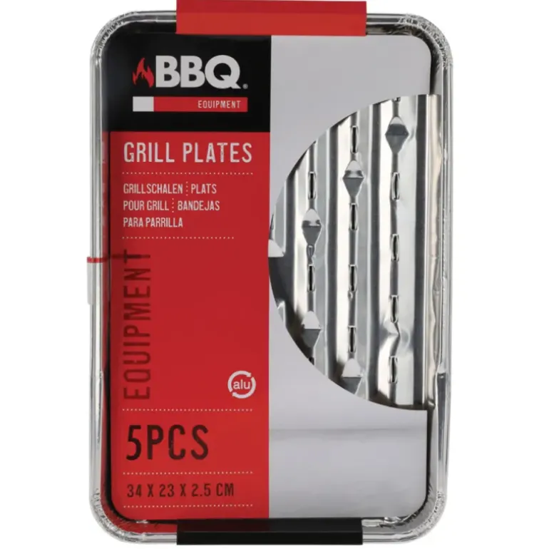5 barquettes pour grillades bbq 34 x 23x 2,5 cm
