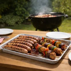 5 barquettes pour grillades bbq 34 x 23x 2,5 cm