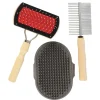 3 Brosses pour Animaux avec Poignées Bois d’Érable Naturel