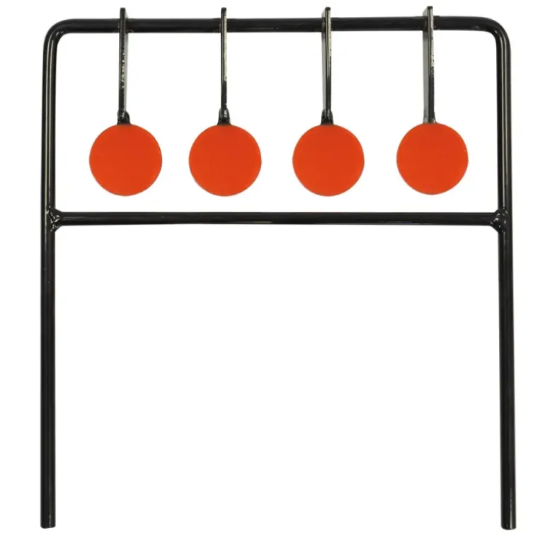 4 Cibles tournantes métalliques oranges Ø3,8cm 25x27cm