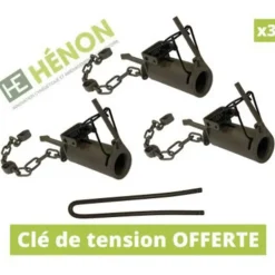 3 Pièges raton laveur couvre-main tube 9cm métal chaîne 30cm