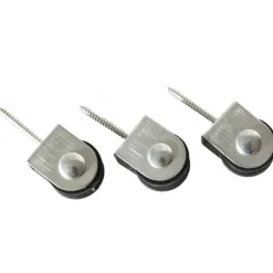 3 poulies à tire-fond axe central 2mm, cordage maxi 2mm