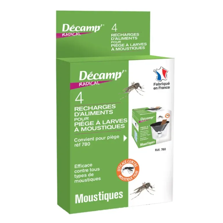 4 recharges pour piège à larves de moustiques sans insecticides