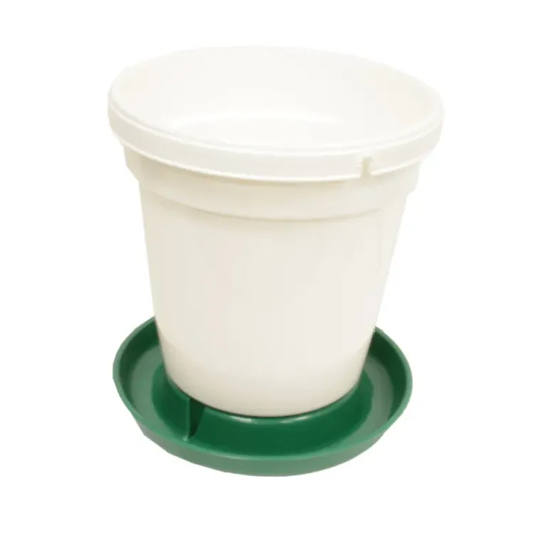 Abreuvoir seau à anse blanc et vert contenance 18 L Olba