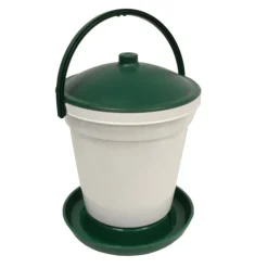 Abreuvoir seau à anse blanc et vert contenance 18 L Olba