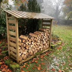 Abri bûches en bois 1,8 stères 170 x 46 x 182 cm