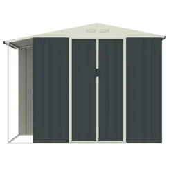 Abri de jardin Argence en acier avec carport - 2 Portes coulissantes 1,28m²