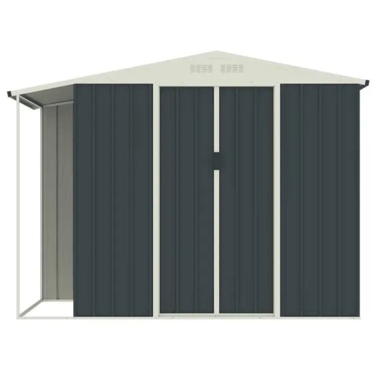 Abri de jardin Argence en acier avec carport - 2 Portes coulissantes 1,28m²