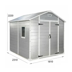 Abri de jardin Lys en plastique hauteur 222 cm - 2 portes 4,18m²