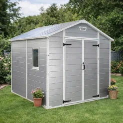 Abri de jardin Lys en plastique hauteur 222 cm - 2 portes 4,18m²