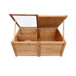 Abris poussins en bois 2 compartiments 83 x 49 x 36 cm