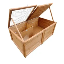 Abris poussins en bois 2 compartiments 83 x 49 x 36 cm