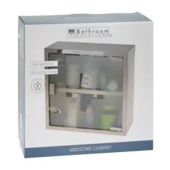 Armoire à pharmacie en acier inoxydable avec porte vitrée - 30x30x12 cm