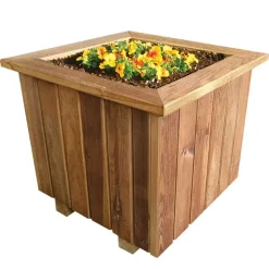 Bac à fleurs carré en bois géotextile 40 X 40 X 40 cm Bois autoclave