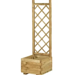 Bac à fleurs en bois avec treillis 40x31x140cm