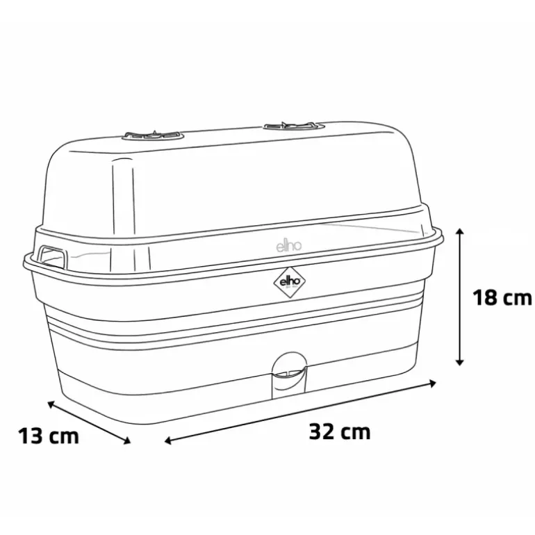 Bac de culture rectangle Elho® 32x13x18cm avec couvercle serre et aération