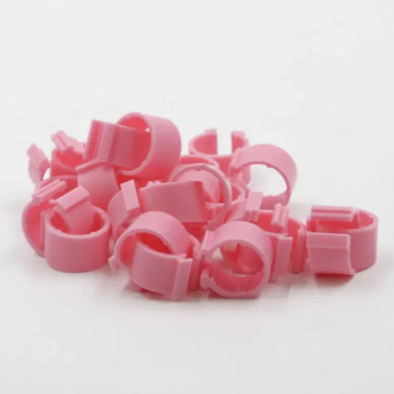 Bagues à clip éco Ø25mm par 50 pièces Rose