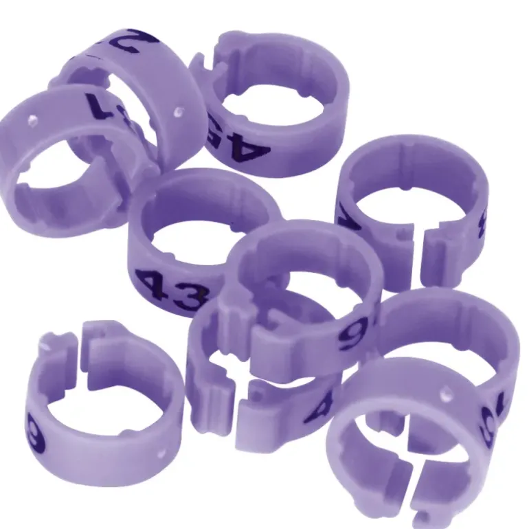Bagues Spécial Pigeon Marquage Laser Indélébile numérotées 1-25 Violet