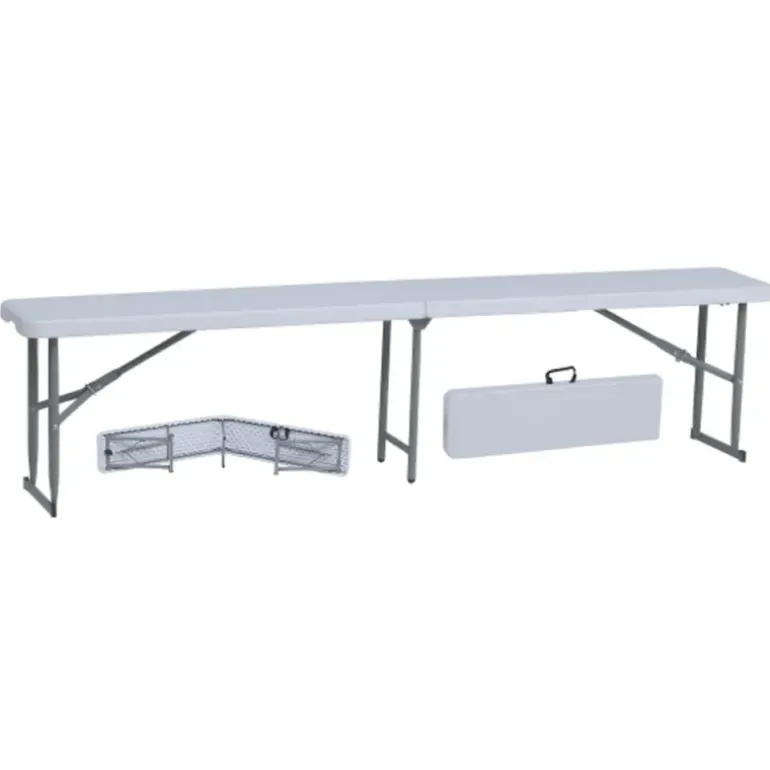 Banc de jardin pliable blanc 180 X 27 X 43 cm 3 personnes