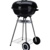 Barbecue mobile Ø46 cm avec roues - Grille chromée et bol émaillé