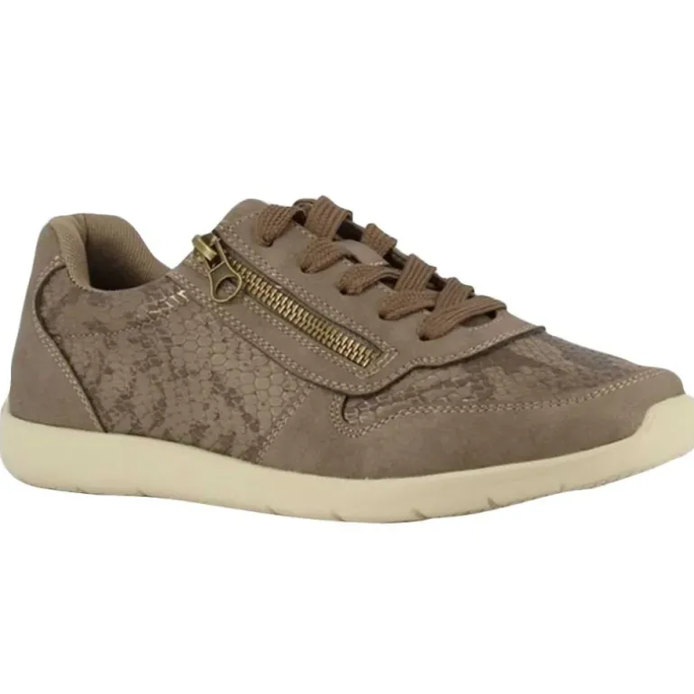 Baskets beige à lacets et zip latéral du 37 au 41