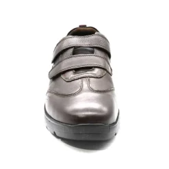 Baskets cuir scratch double velcro Strech semelle PVC