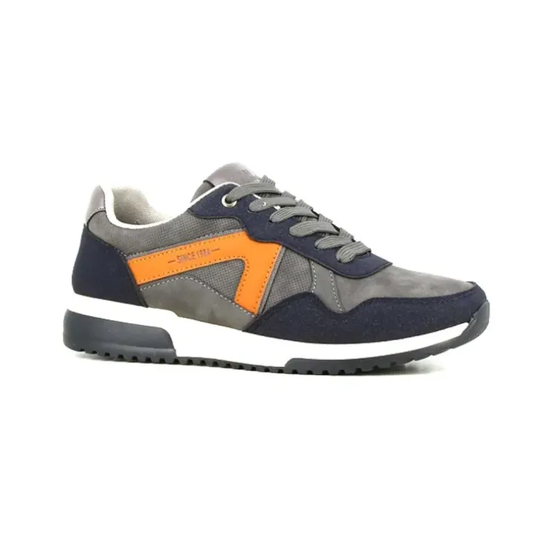 Baskets Homme Gris et Noir en Synthétique - Tige Basse