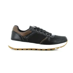 Baskets Homme Noir et Marron en Synthétique - Tige Basse