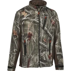 Blouson chasse softshell 4 poches polyester camo kaki S à 3XL