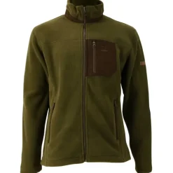 Blouson Polaire Brodé polyester kaki marron taille M à 4XL