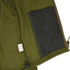 Blouson Polaire Brodé polyester kaki marron taille M à 4XL
