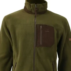 Blouson Polaire Brodé polyester kaki marron taille M à 4XL