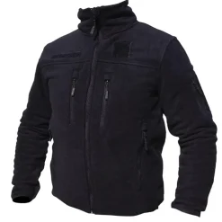 Blouson polaire homme noir - Col montant - 390 g/m²
