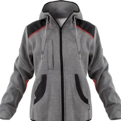 Blouson travail à capuche femme 2 poches molletonné gris XS à 2XL