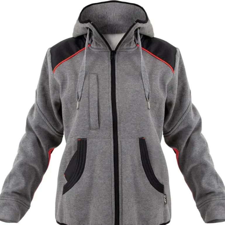 Blouson travail à capuche femme 2 poches molletonné gris XS à 2XL