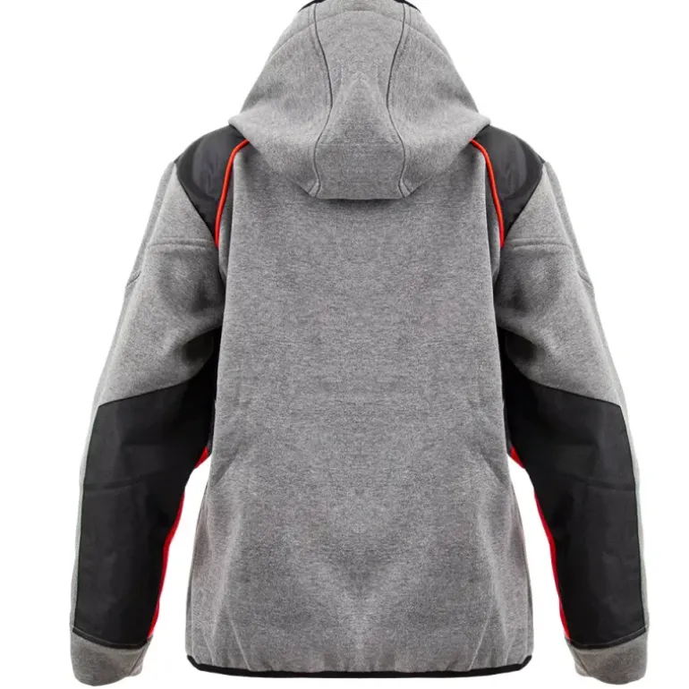 Blouson travail à capuche femme 2 poches molletonné gris XS à 2XL