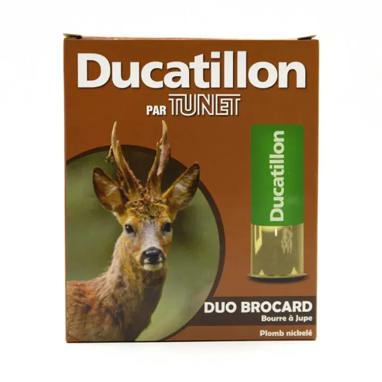 Boite de 10 cartouches cal.12/70 bourre jupe "Duo Brocard" 390m/s