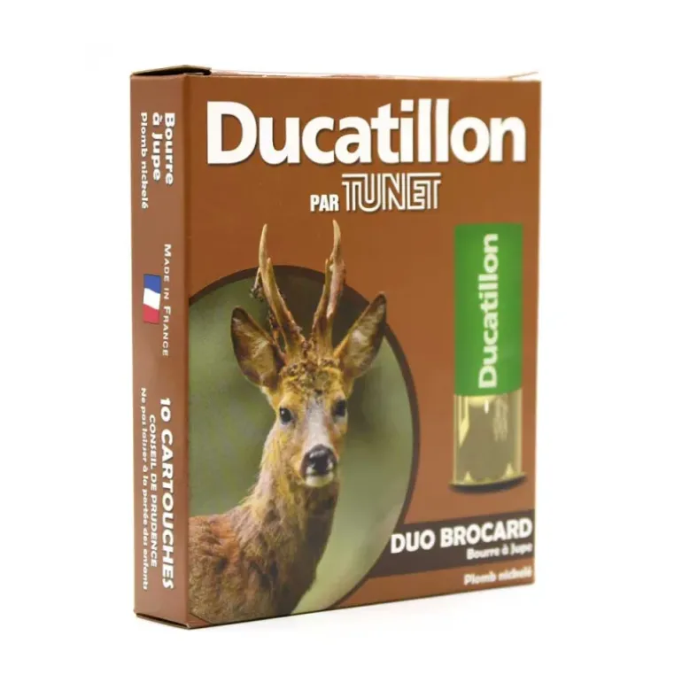 Boite de 10 cartouches cal.12/70 bourre jupe "Duo Brocard" 390m/s