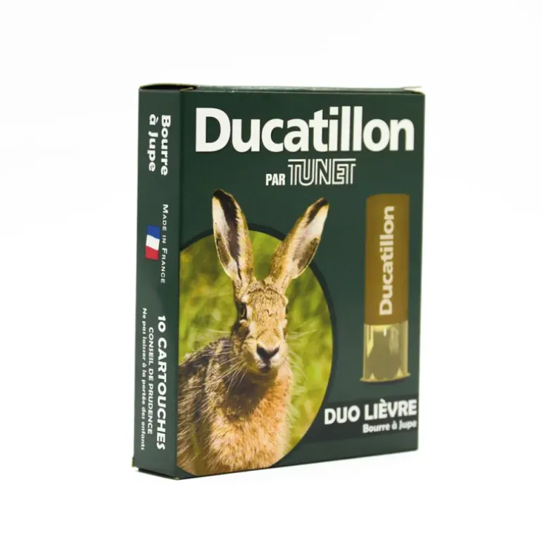Boite de 10 Cartouches de chasse cal.12/70 DUCATILLON® "Duo Lièvre"