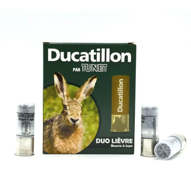 Boite de 10 Cartouches de chasse cal.12/70 DUCATILLON® "Duo Lièvre"