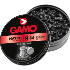 Boite de 250 Plombs Match tête plate corps strié cal 4.5mm