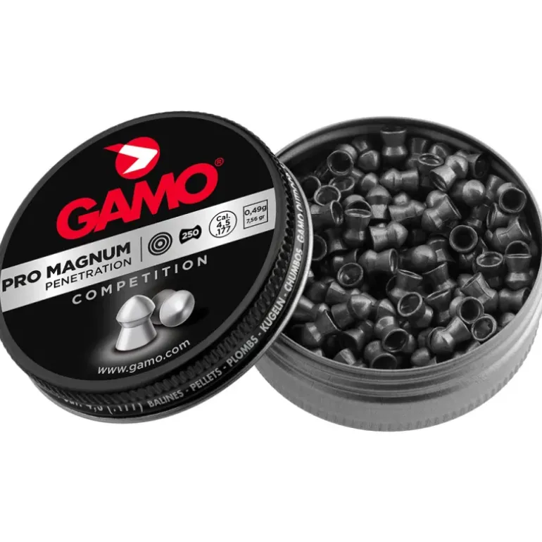 Boite de 250 plombs Pro Magnum tête pointue corps lisse cal 4,5mm