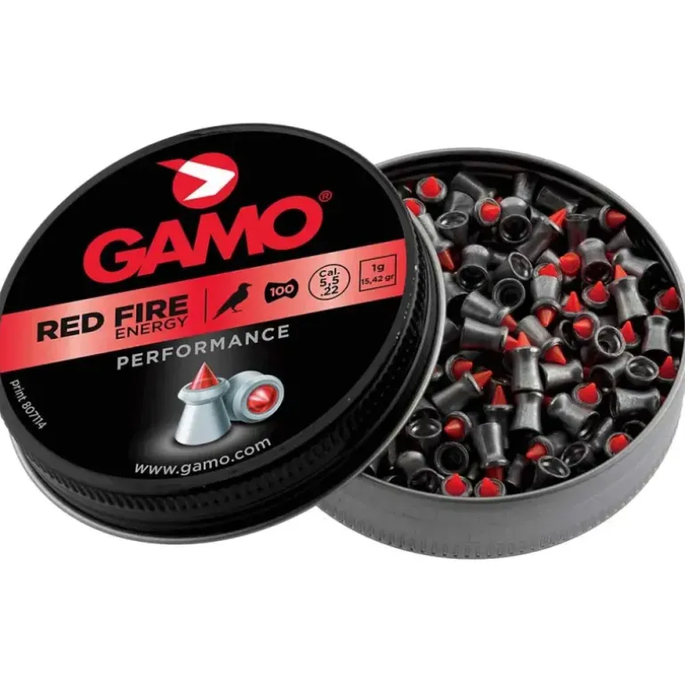 Boite de 125 plombs Red Fire tête pointue plastique cal 4,5 mm