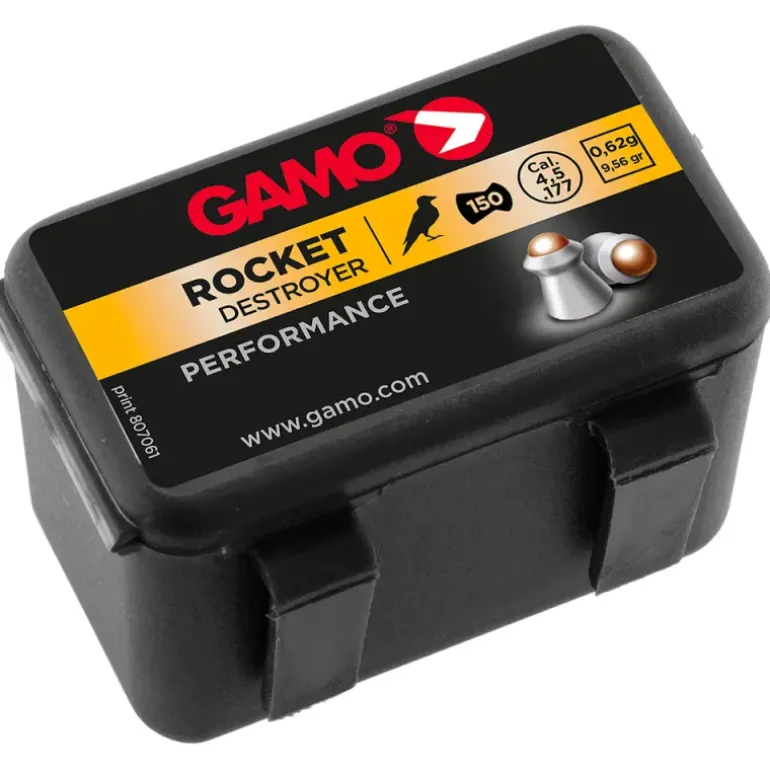 Boite de 100 Plombs Rocket bille cuivre jupe lisse HQ cal 5.5mm
