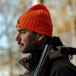 Bonnet Ultra brodé laine acrylique orange néon taille unique