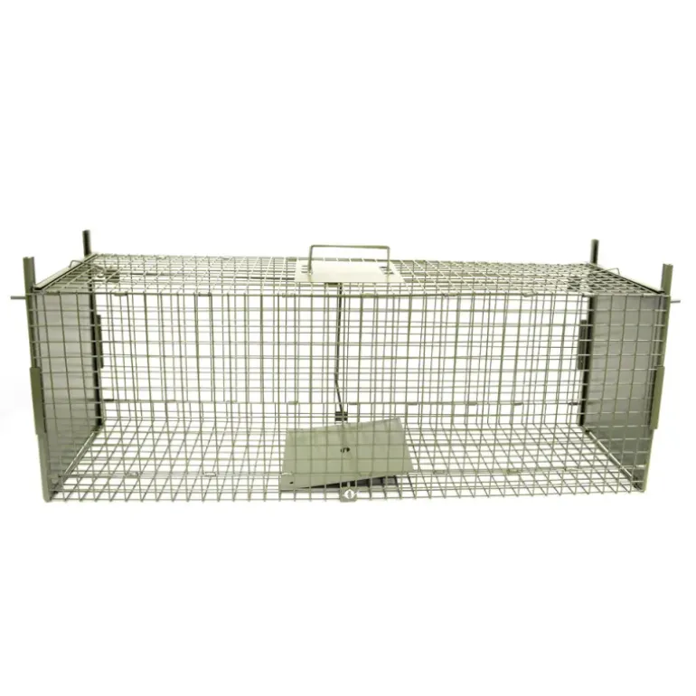 Boîte à fauves pliable 2 entrées maille carrée 100x25x30cm