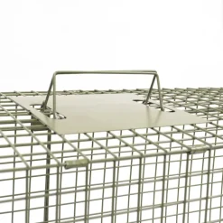 Boîte à fauves pliable 2 entrées maille carrée 100x25x30cm