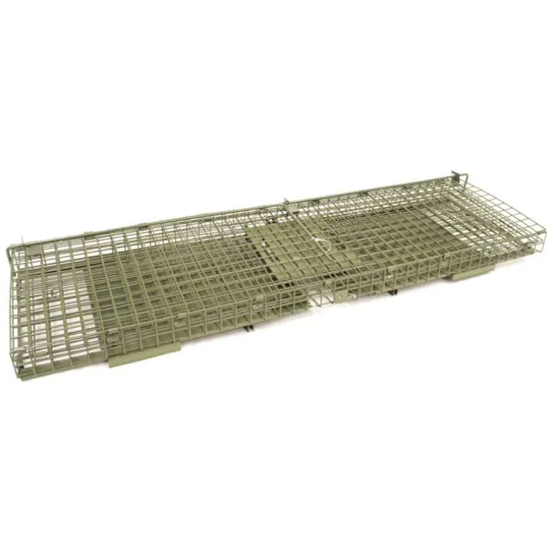 Boîte à fauves pliable 2 entrées maille carrée 100x25x30cm