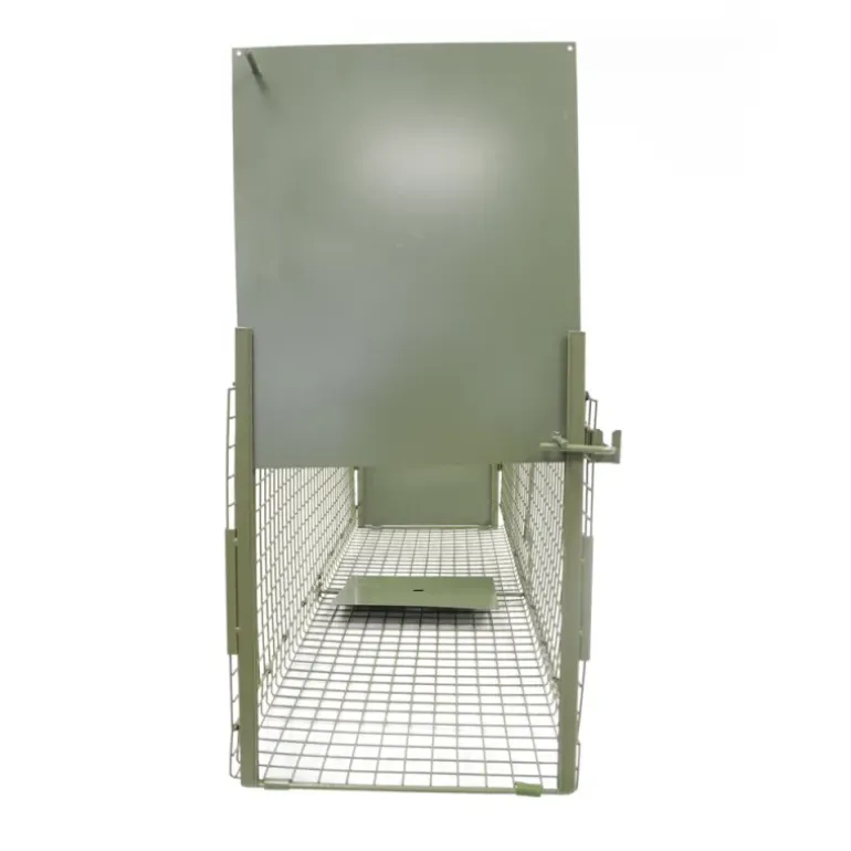 Boîte à fauves pliable 2 entrées maille carrée 100x25x30cm
